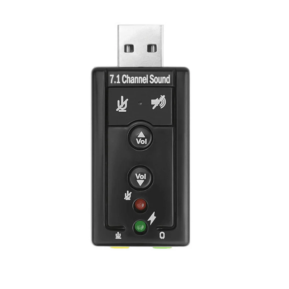 USB звуковая карта 7 1 внешних каналов 3D звуковой ПК адаптер для ноутбука|Адаптеры