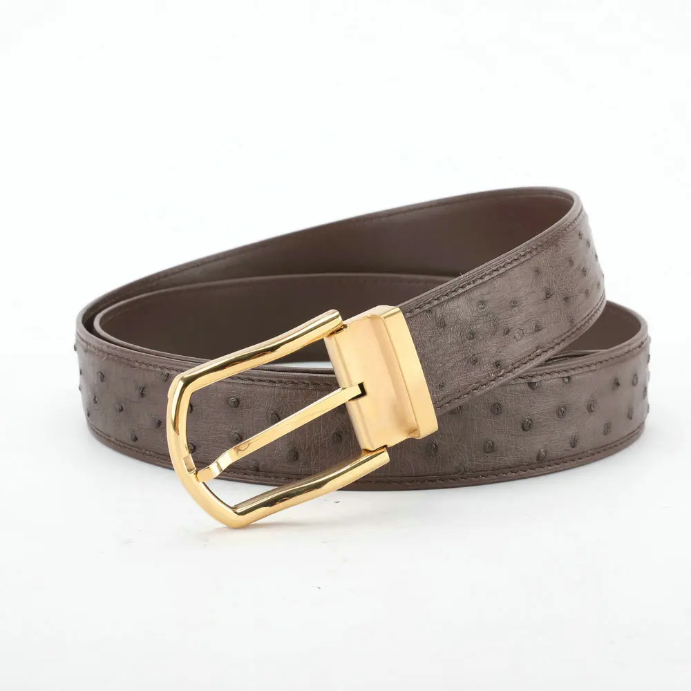 

free shipping ostrich leather men's men belt buckle high-end leisure fashion leather luxury brand belts ceinture homme HOT sale