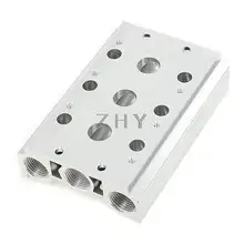 3/" PT резьба три станции коллектор пневматический соленоидный воздушный клапан Базовый держатель