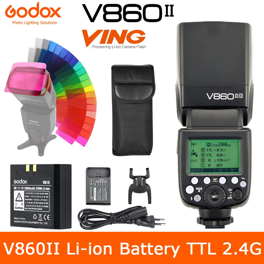 Godox V860II V860IIC V860IIN V860IIS V860IIF V860IIO TTL HSS Li-ion Battery Speedlite Flash for Canon Nikon Sony Fuji Olympus |