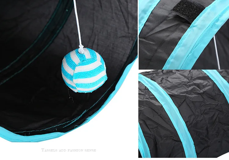 Cat ring paper three-way cat tunnel Waterproof can be stored folding drill barrel tunnel puzzle cat toy