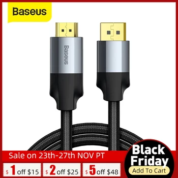 

Baseus DP Male To 4K HDMI Male Cable Adapter Cable Screen Conversion Cable For Projextor Display HD TV