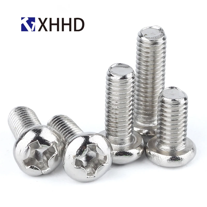 30Pcs M3.5 M4 Phillips Round Head Screws Square Washer Combination Bolts Nickel 