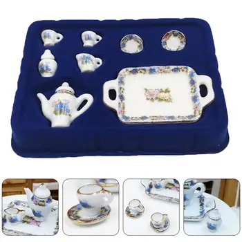 

1 Set Mini Coffee Pot Teaware Toy Set Figurines Mininatures Toy Pretend Play Toy For Children