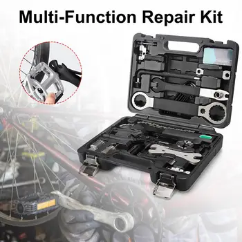 

18 In 1 Bicycle Repair Tools Kit Box Set Multi MTB Tire Chain Repair Tools Spoke Wrench Kit Hex Screwdriver Bike Tools