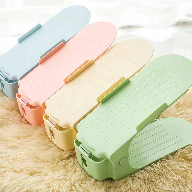 8 шт. двойные стеллажи для обуви полка стойка органайзер шкафа пластиковые