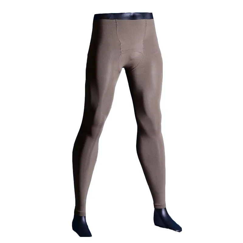 Men Sexy 200D Bulge Pouch Tights Footless Pantyhose Velvet Opaque Fly Opening Elastic Warm Thick Stockings Underwear Lingerie