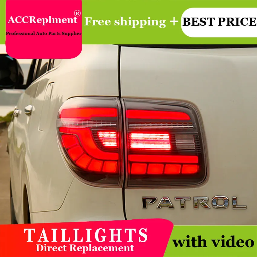 2 шт. автомобильный Стайлинг для Nissan Patrol Задний светильник s 2012- для Patrol светодиодный задний фонарь+ сигнал поворота+ тормоз+ задний светодиодный светильник