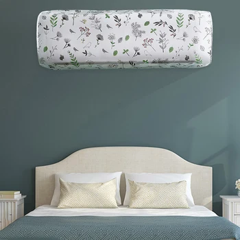 

80*31*20CM Appliance Accessories PEVA Flower Printing Decoration Waterproof Dustproof with Elastic Hanging Air Conditioner Cover