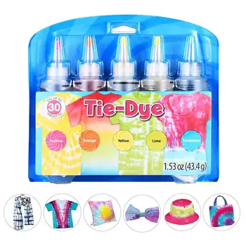 

5 Colors Tie-Dye Kit Cotton Linen Clothing Dyes Non-toxic DIY Fashion Dye Kit Paint Colors Arts Clothes For Dyes Paint