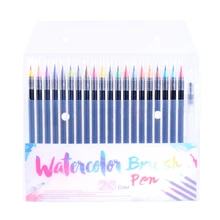 24 цвета акварельные ручки-щетки художественные маркеры ручки для нарисованные красками книги манга каллиграфия школьные принадлежности канцелярские 20 шт