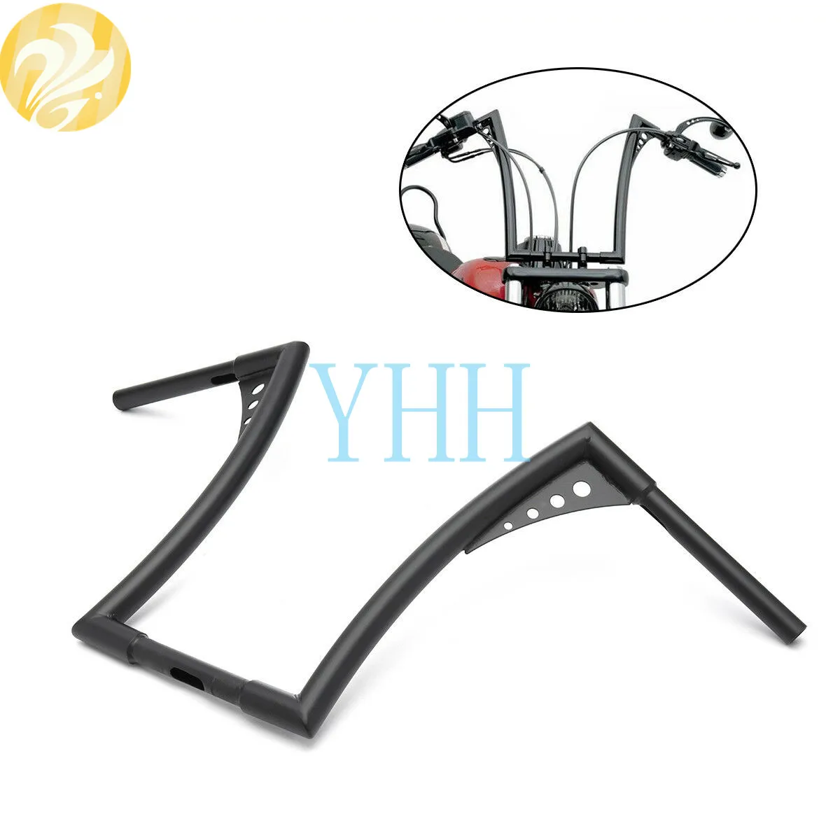 Черные мотоциклетные вешалки для мотоциклов 1 1/4 &quot16&quot Rise Handlebars на заказ Honda Для