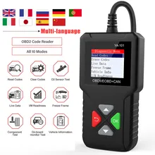 Herramienta de diagnóstico de coche, escáner Obd2 YA101, lector de código profesional de varios idiomas OBD 2, escáner automotriz PK ELM327, actualización gratuita