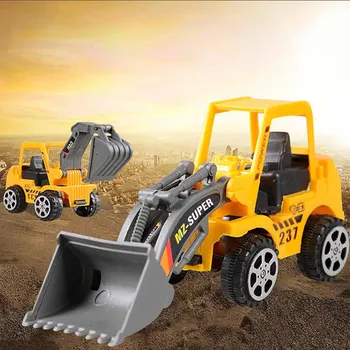 

Mini Engineering Vehicle Model Bulldozer Excavator Car Truck Toy Tractor Gift
