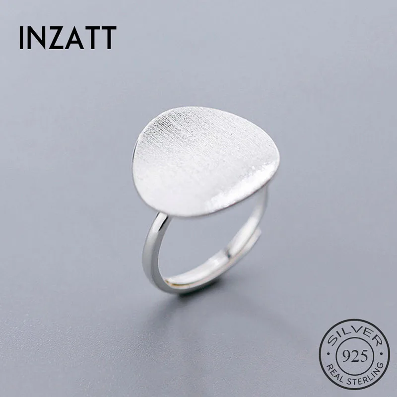 INZATT Настоящее 925 пробы серебряное круглое кольцо для модных женщин Трендовое ювелирное изделие минималистичные аксессуары подарок