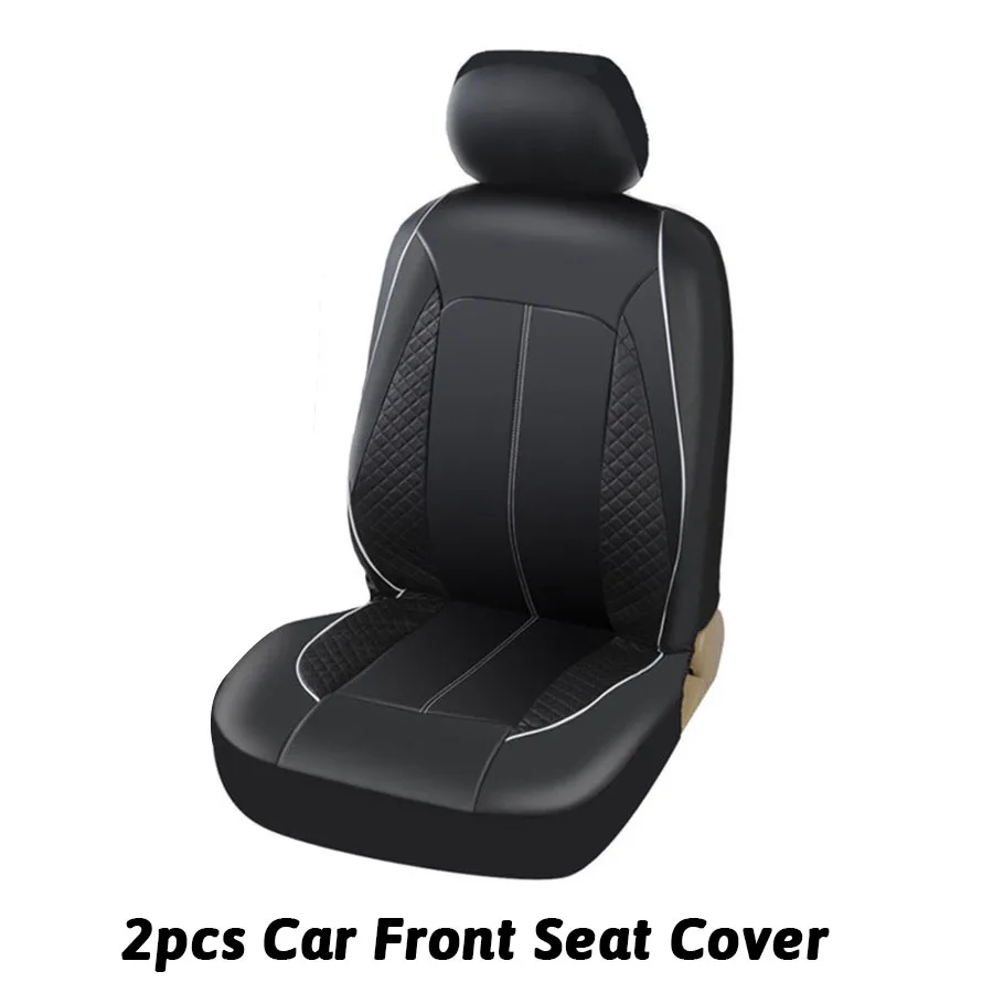 

Universal Car Front Seat Cover PU Leather Automobile Seat Protective Cover Case Black Airbag Compatible Auto Accessories