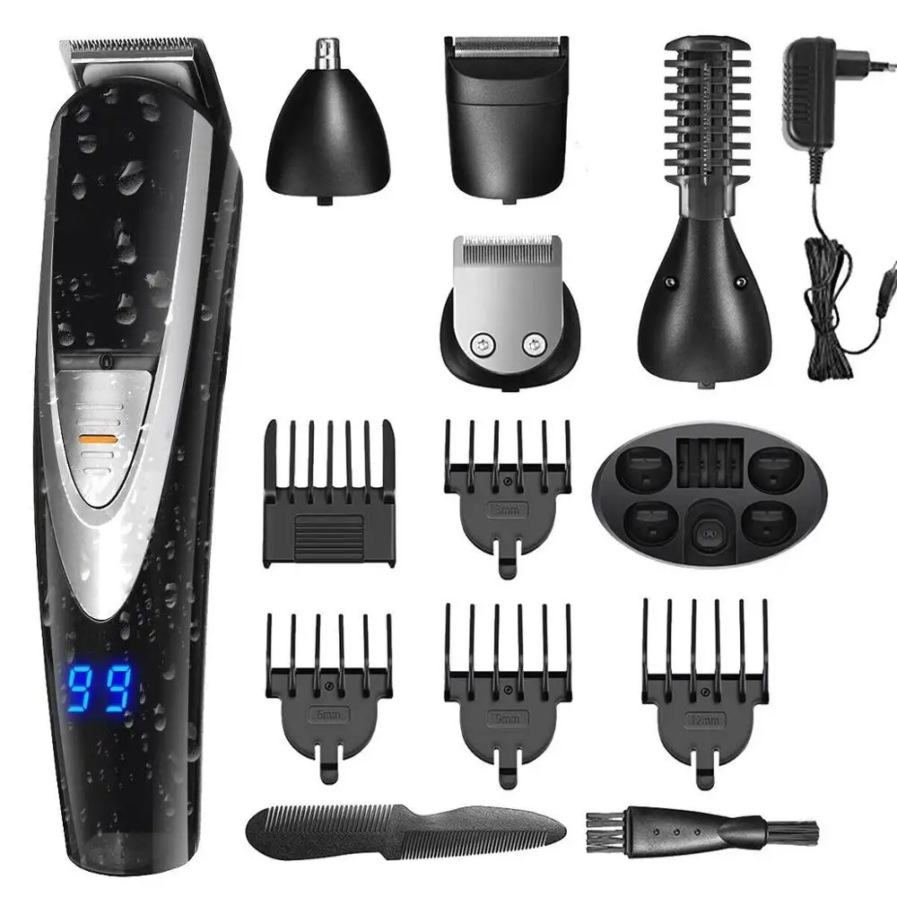  Waterproof 5 In 1 Electric Hair Clippers Rechargeable Hair Cutting Machine Hair Removal Trimmer Bea