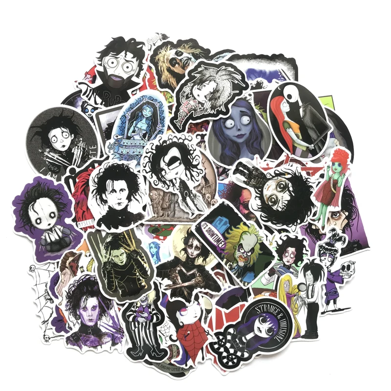 

61 PCS Director Tim Burton series Zombie Bride Sticker Suitcase Motorcycle Skateboard Computer Car Sticker Auto accessories