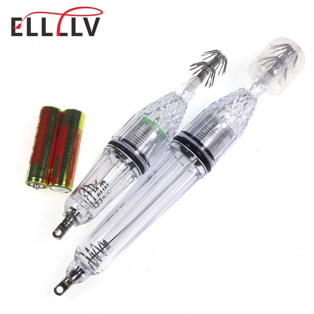 LED Squid Lure Lamp With 5AA Battery Deep Drop Sea Fishing Light