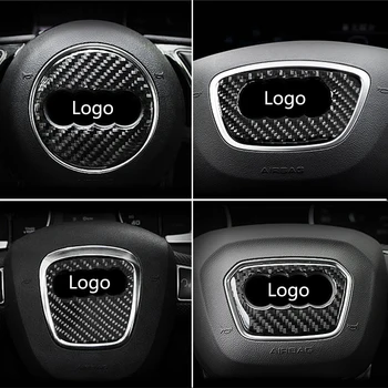 

For Audi A1 A3 A5 A4 A6 A7 A8 S3 S4 S5 S6 S7 Q3 Q5 Q7 TT Carbon Fiber Car Steering wheel decoration ring sticker logo Decals Car