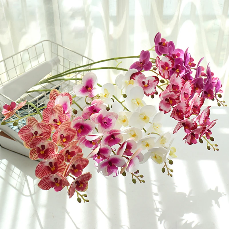 7Heads Artifical Butterfly Orchid Flower Plastic Flowers For Wedding Party Decor 