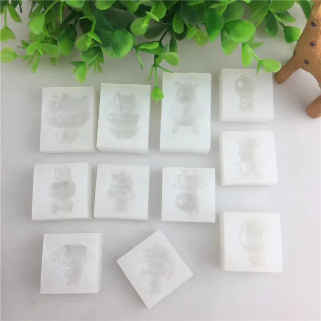 Aniaml Medve Nyúl Sertés Szilikon Penész Torta Dekoráló Cukorkák Polimer Agyag Kézműves Epoxi Gyanta Medál Ékszerek Készítése