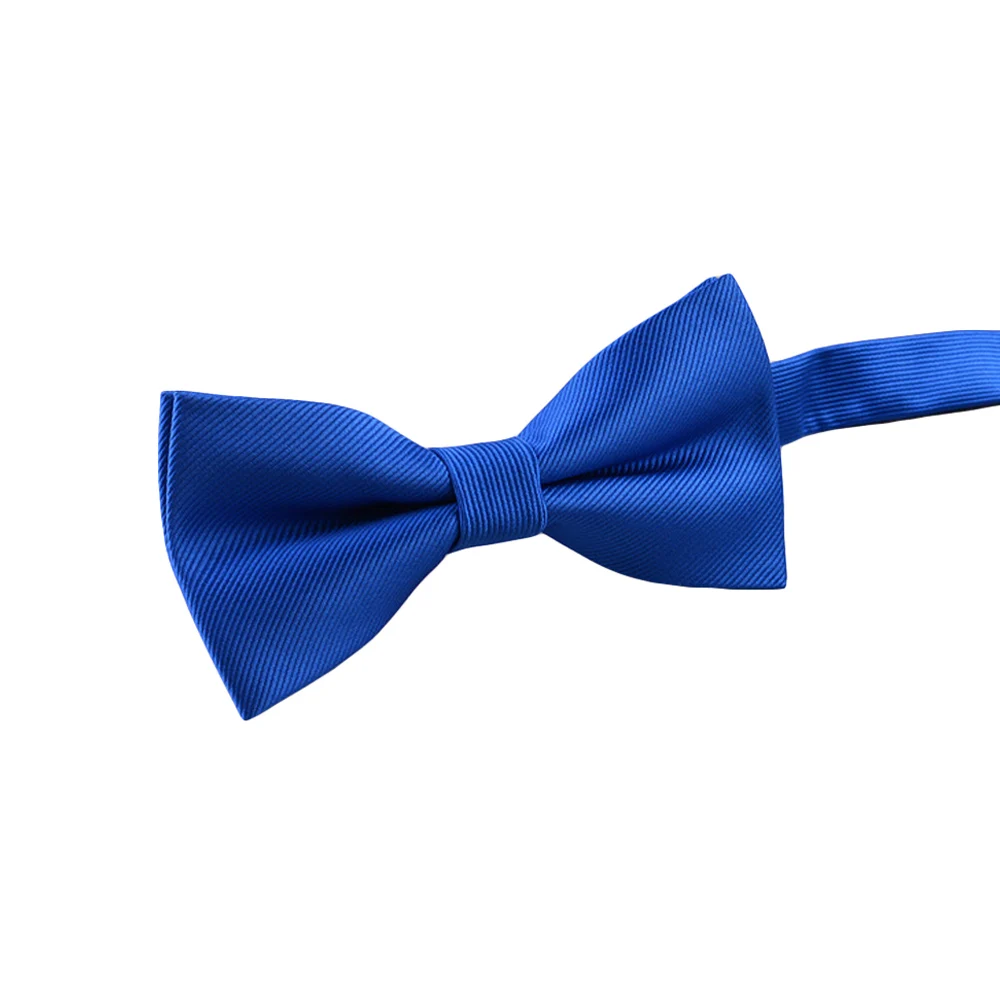 Royal Blue Мужской классический Одноцветный полосатый галстук-бабочка, Свадебный деловой Регулируемый Повседневный галстук-бабочка - Цвет: Royal Blue