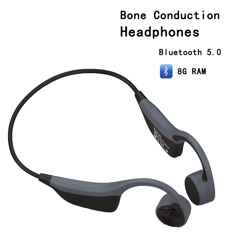 Original Bluetooth 5.0 Wireless Sports Headphones Latest Bone Conduction Headset Built-in 8G Memory Card HD Mic Sports Earphones