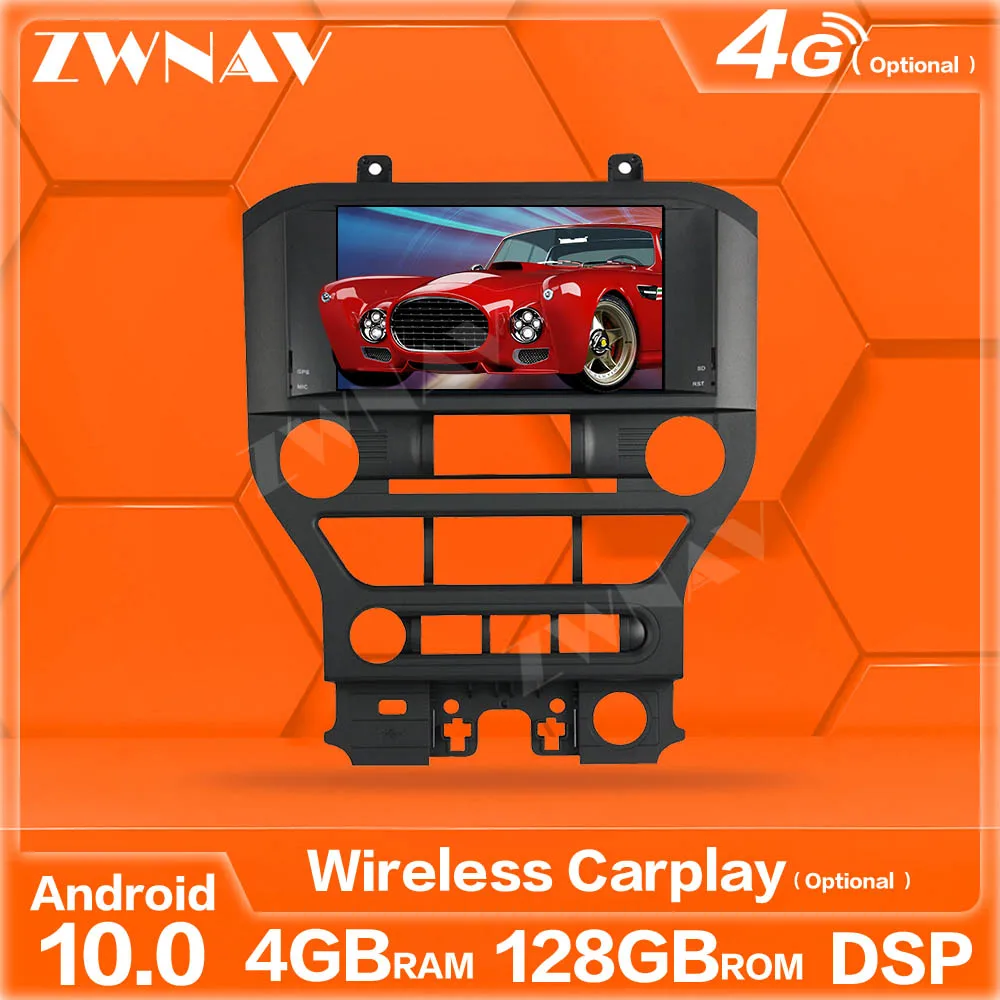 128G Carplay Android 10.0 screen player For Ford Mustang 2015 2016 2017 2018 GPS navi Auto Audio Radio Music stereo BT head unit
