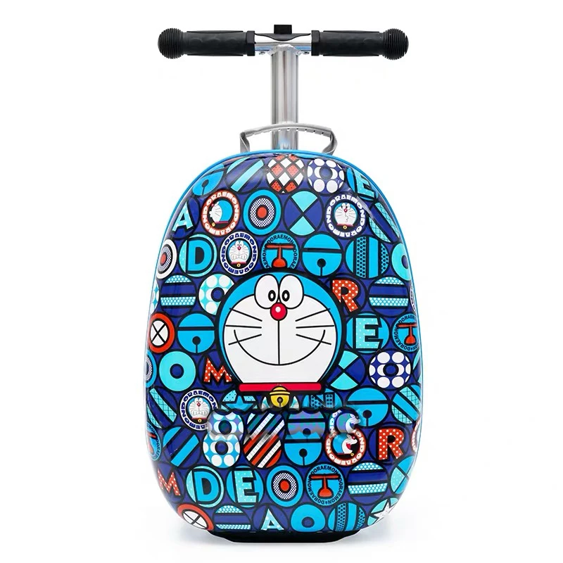 NEW Cute kids small scooter suitcase Lazy trolley bag children carry on cabin travel rolling luggage on wheels children gift box - Цвет: 1PCS