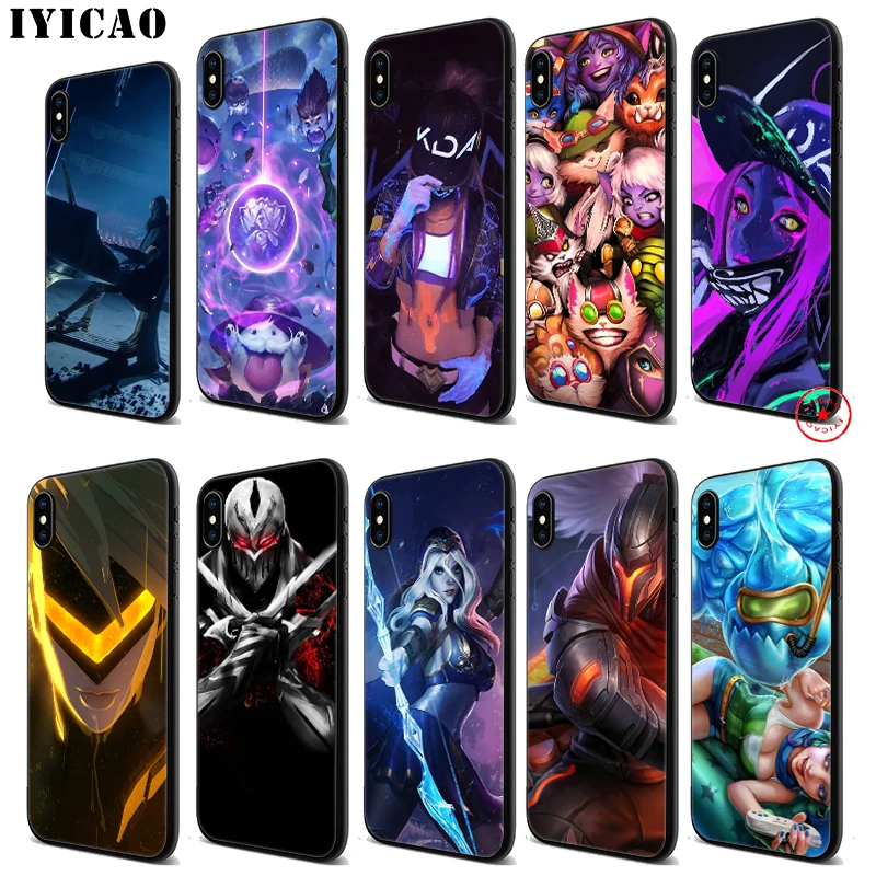 IYICAO Лига Легенд мягкий черный силиконовый чехол для iPhone 11 Pro Xr Xs Max X или 10 8 7 6 6S Plus 5