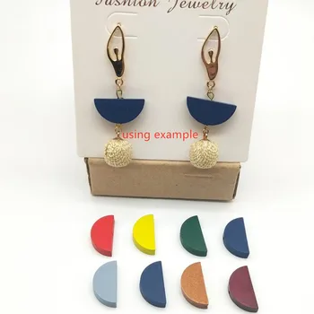 

Colorful Wood Semicircle/Half Round DIY Loose Bead Jewelery Accessory DIY Earrings Parts Earring Findings 25mm 20pcs y1232