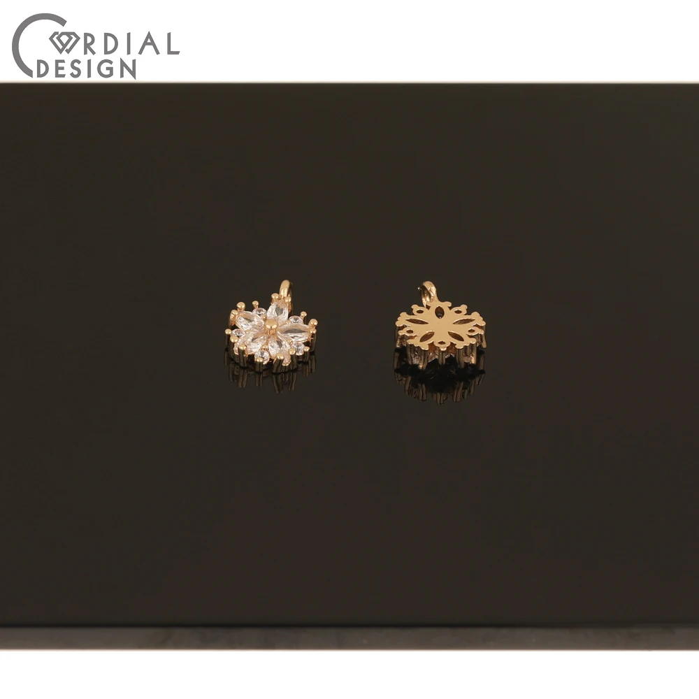 Cordial Design 50Pcs 9*12MM DIY/Jewelry Accessories/CZ Charms/Pendant/Flower Shape/Jewelry Findings & Components/Hand Made - cordial