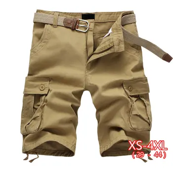 

2020 Summer Men's Casual Shorts Multi Pocket Military Cargo Shorts Male Khaki Mens Tactical Shorts 29-44 No Belt High Waist