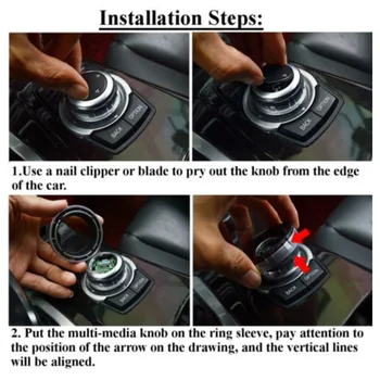 

With adhesive base Multimedia Knob Cover Universal For BMW F10 F20 F30