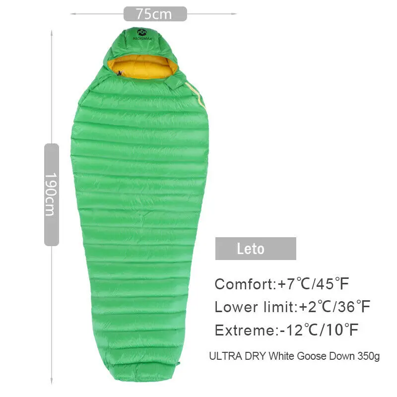 

Goose Down Camping Sleeping Bag Lightweight Portable For Winter Backpacking