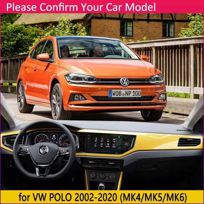 Для Volkswagen VW POLO 9N 9N3 6R 6C AW 2002 ~ 2020 4 5 6 Противоскользящий коврик на приборную панель
