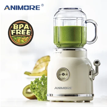 

ANIMORE Juice Blender Retro Fruit Juicer Baby Food Milkshake Mixer Multifunction Juice Maker Machine Portable Fruit Blender