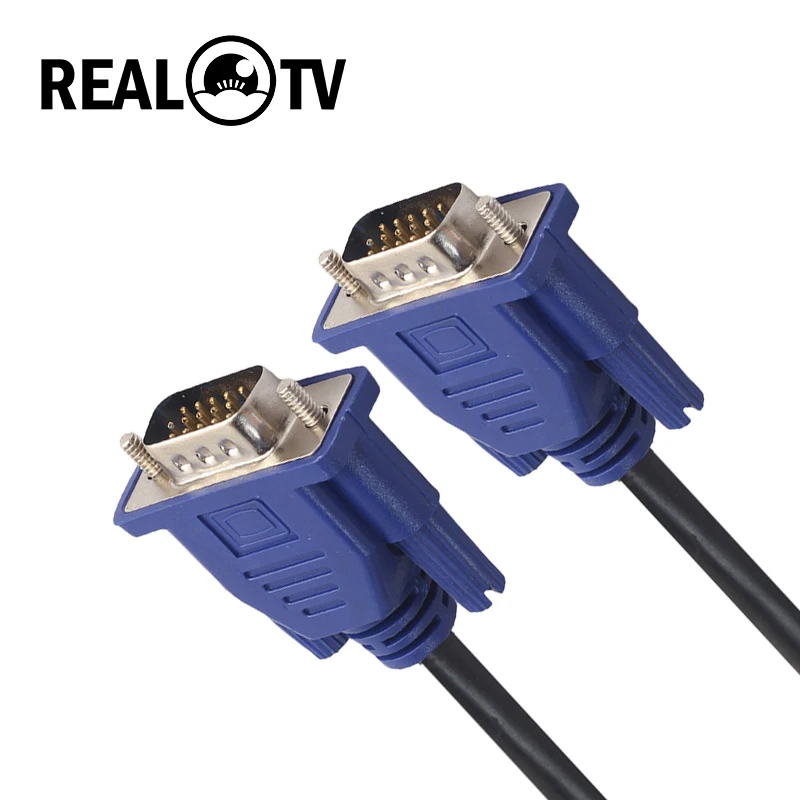 

Real TV VGA Cable 15 Pin Male to Male VGA Cables Cord Wire Line Copper Core for PC Computer Monitor Projector