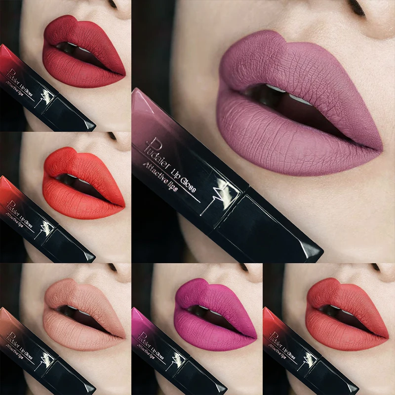 

Sexy Matte Lip Gloss Non-Stick Cup Waterproof Lipstick Lip Liner Pencil Professional LastLong Nude Lip Stick Matte Red Lip