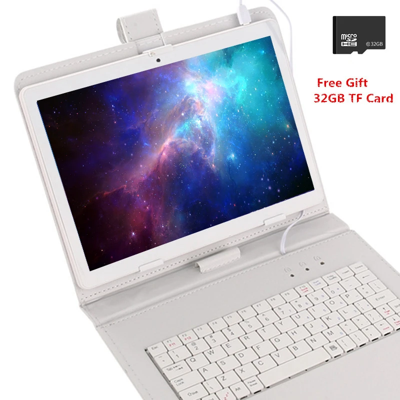 Подарочная клавиатура и 32G карта 10-дюймовый 2.5D IPS экран планшет Восьмиядерный две