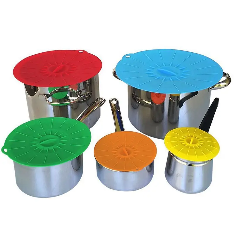 Набор из 5 силиконовая чаша для микроволновой печи крышка для кастрюли крышка крышки-силиконовая пищевая упаковка инструменты для приготовления пищи кухонная посуда