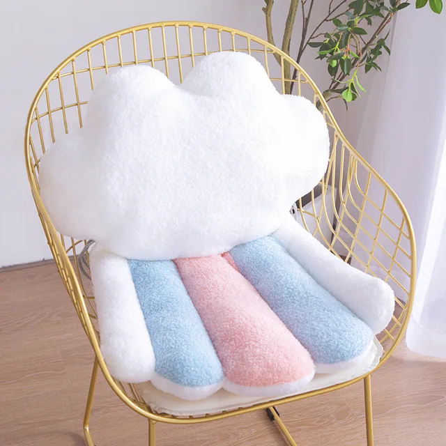Plush Sky Pillows Rainbow Cloud Meteor Star Shaped Pillow Girl Baby Decorate Room Kawaii Gift Chair Sofa Decor Seat Cushion