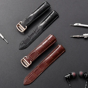 

14*8 18*11 20*12mm22*14 Leather Strap Watch Band Blue Balloon Wrist Watch Replacement Strap +Folding Buckle+Tools for Watch