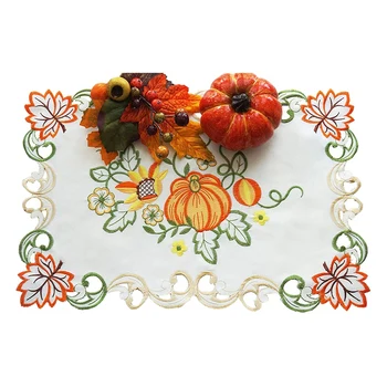 

Fall Harvest Place Mats Set of 4 for Autumn,Thanksgiving,Halloween,Parties,Holidays Table Decoration,12Inch X18Inch
