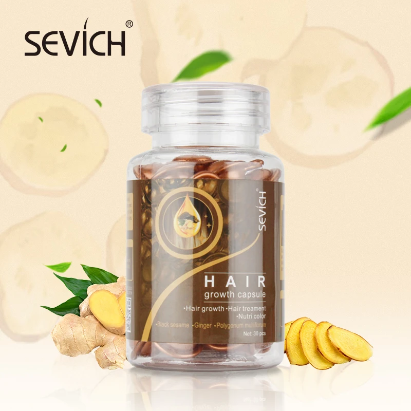 Sevich 30PCS/Bottle Hair Vitamin Capsule Ginger Serum Anti-hair loss Nourishing Repair Treatment Damaged Hair Growth Capsule