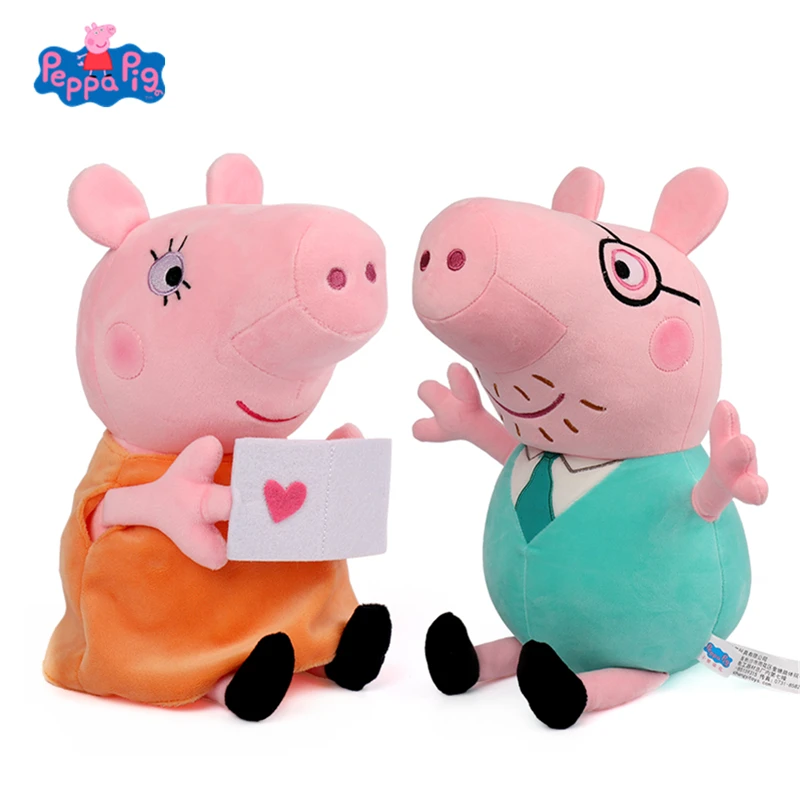

Original Peppa Pig 30cm/46cm Big Size Parents Cartoon Stuffed Plush Dolls Pillow Toy Peppa Pig Daddy Pig Mom Family Toy Kid Gift