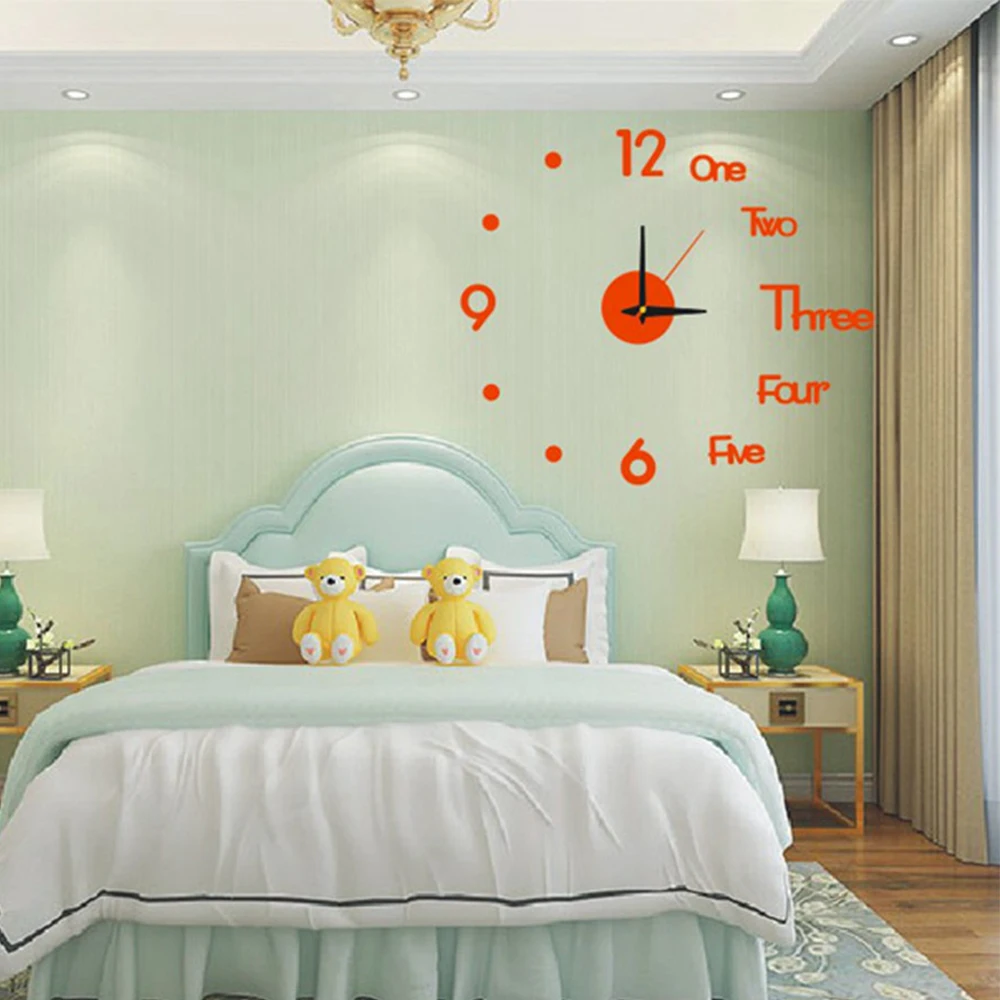 2020 DIY digital Wall Clock 3D Wall Sticker Modern Design Silent Clock Home Decor Living Room Quartz Needle Rel&oacute;gio de parede 11