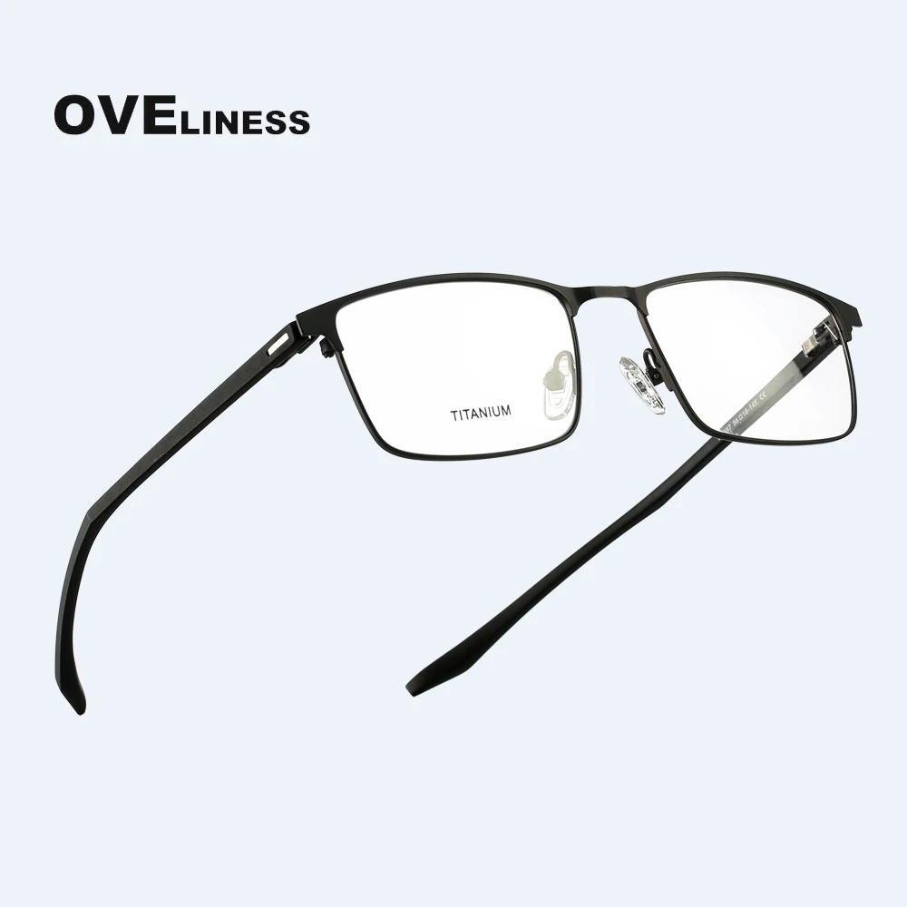 

Optical men's eyeglasses frames Titanium Alloy Glasses Frame Men Square Male full Metal eyewear Myopia Prescription eye glasses