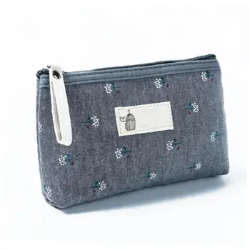 

Exquisite Floral Makeup Purse Simple Style Canvas Cosmetic Pouch Multi Usage Cosmetic Clutch Handbag for Women (1270d)
